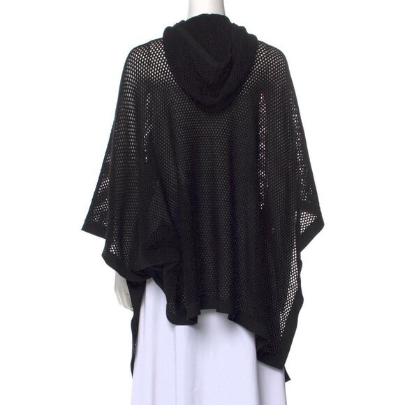 Ralph Lauren Collection Merino Wool Linen Mesh Poncho Cape Sweater Hooded Top S - Picture 7 of 8